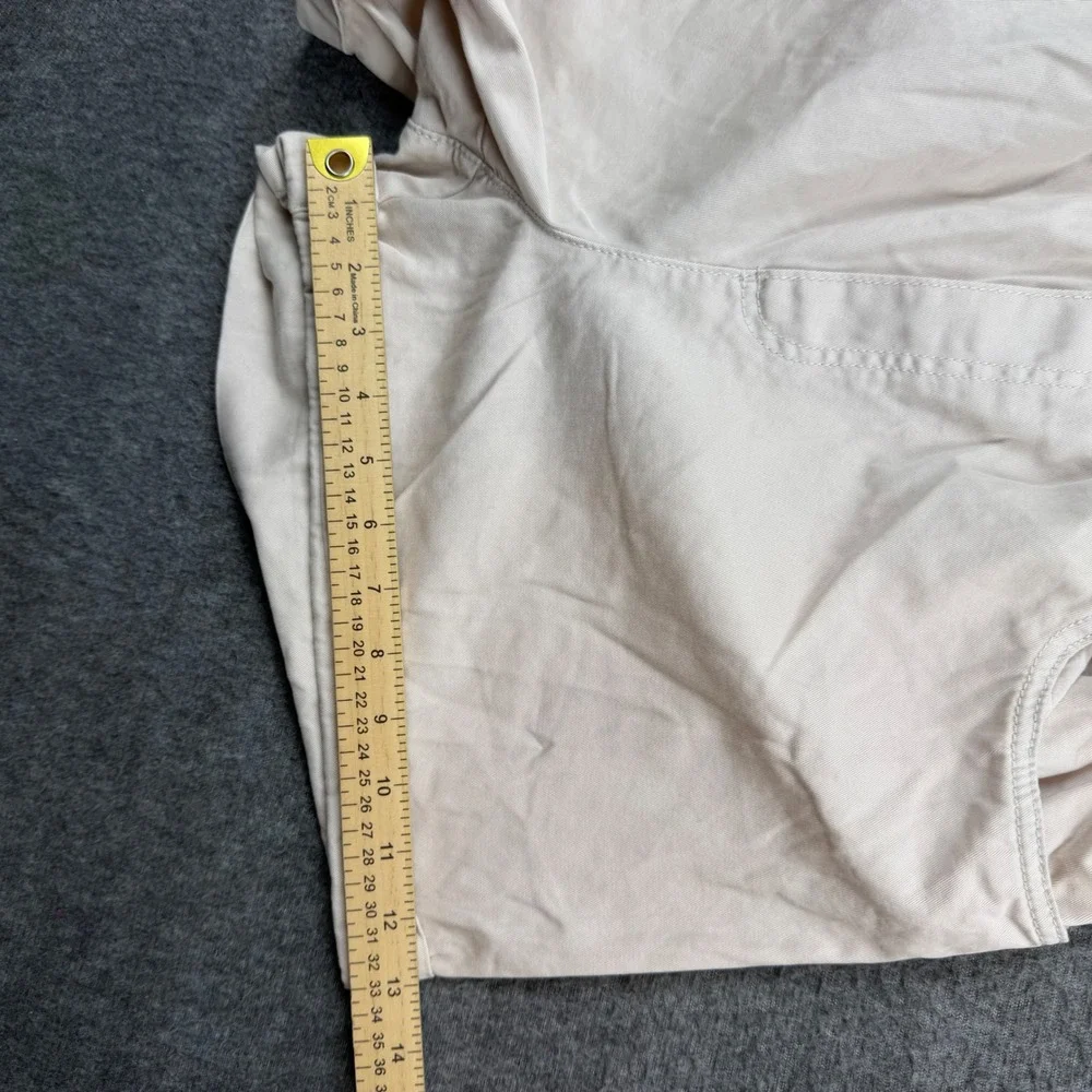 H&M Paperbag Waist Shorts Women Medium Beige Cotton Elastic High Rise Rolled Hem